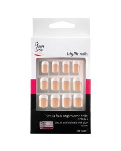 Set 24 faux ongles Idyllic nails - silver French